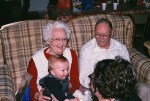 Eli, Paula, Rachel, Grandpa Christmas&nbsp;2010