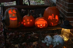 Mason Jar & Pumpkins Aglow